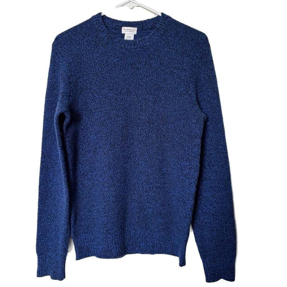 Club Monaco Italian 100% Cashmere Crewneck Sweater Blue and Black Speckled